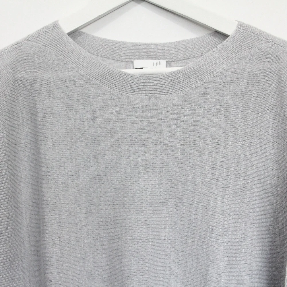 J Jill Lightweight Sweater Women XS Linen Blend Top casual gray